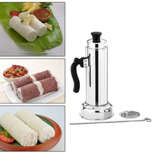 Puttu maker set with steamer plate and silver lid