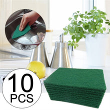 Aqua green scrub pads for cleaning, 10-pack.