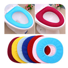 Bathroom Soft Thicker Warmer Stretchable Washable Cloth Toilet Seat Cover (1pc)