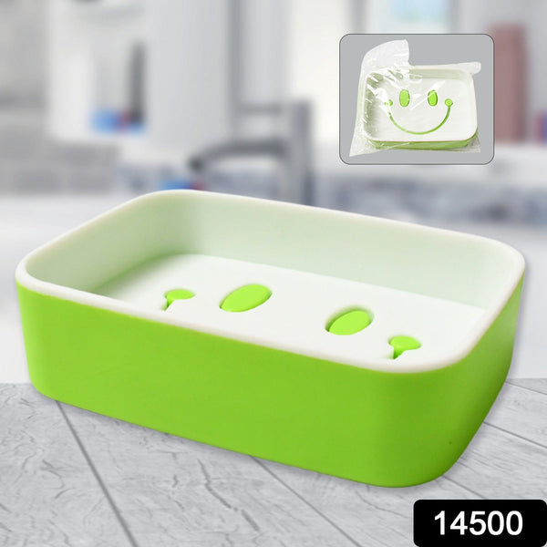 Portable Travel Home Box Cute Cartoons Smile Face Container Draining Holder Soap Dish