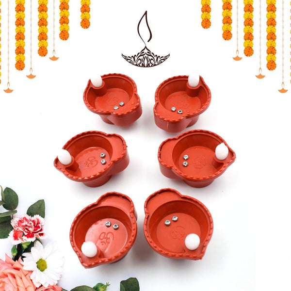 Water Sensor Diyas for Diwali Decoration | Diyas for Home Decoration| Diwali Decoration Items for Home Decor Diyas | Diwali LED Diyas Candle with Water Sensing Technology E-Diya (6Pc Set)