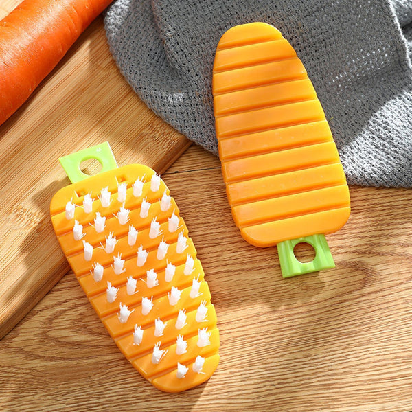 Vegetable Scrubbing Brush, Vegetable Scrubber Non‑Toxic Fruit Brush Carrot Shape Vegetable Brush for Potato for Vegetable