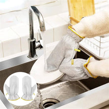 Dishwashing Hand Gloves Non Scratch Wire, Waterproof Home Kitchen Utensils Cleaning Gloves for Washing Dish Easy Rinsing, Reusable Cleans Dishes Pots, Pans, Sinks