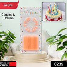 Set of birthday candles, pack of 24 pieces.