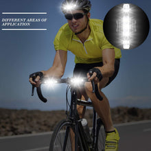 White waterproof front LED bicycle light with bright illumination.