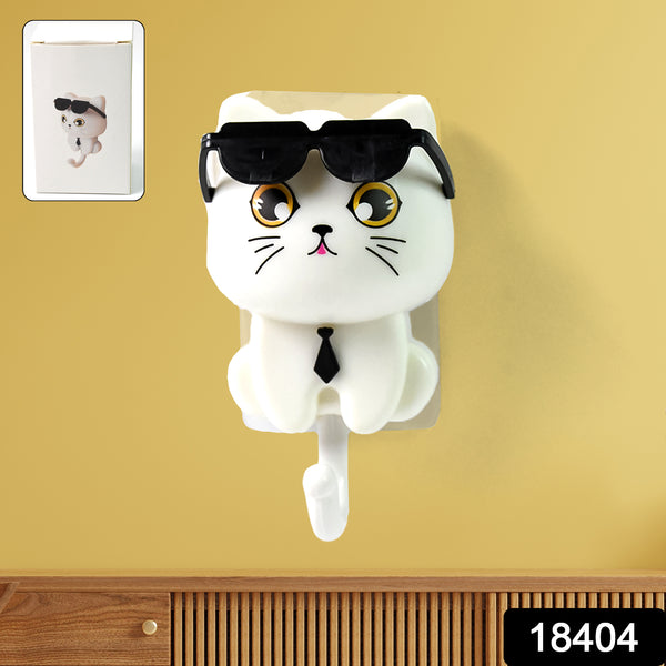 Cat Hook For Wall Cute Cat Key Hook With Sunglasses (1 Pc)